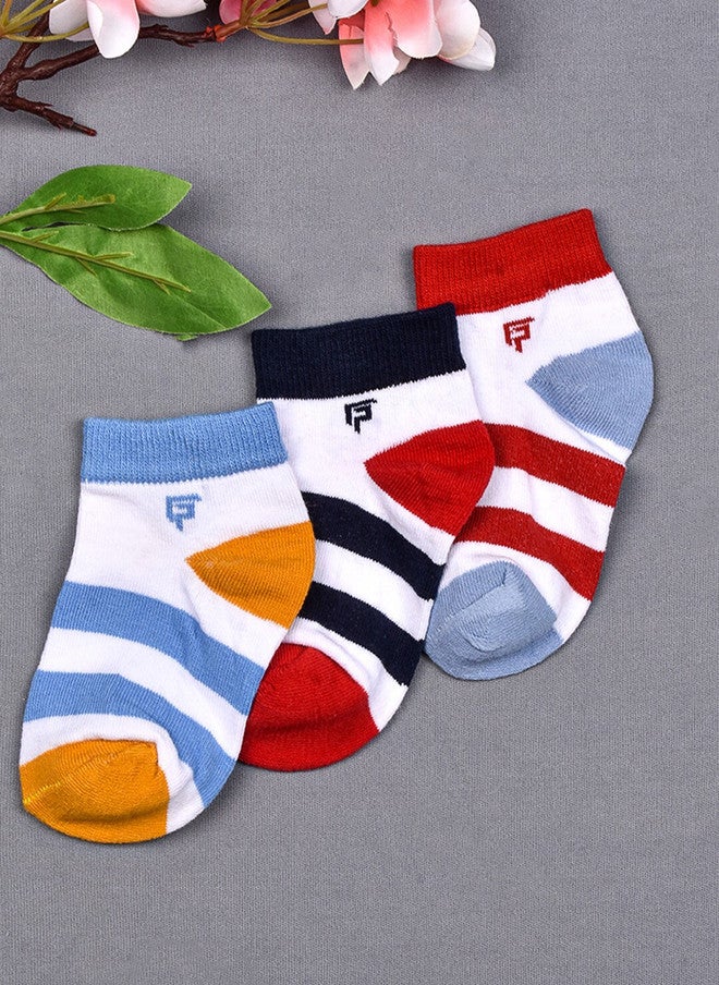 FOOTPRINTS FOOTPRINT 3 Pairs Infant Kids Patterned Ankle-Length Organic Cotton Socks - Image 2